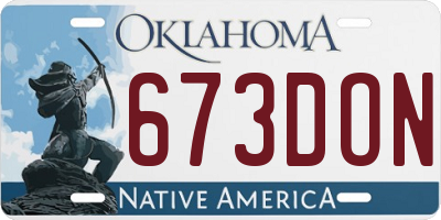OK license plate 673DON