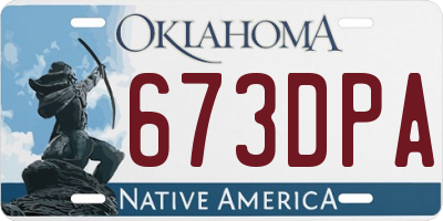 OK license plate 673DPA
