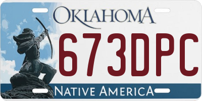 OK license plate 673DPC