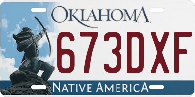 OK license plate 673DXF