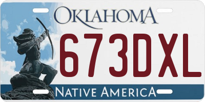 OK license plate 673DXL
