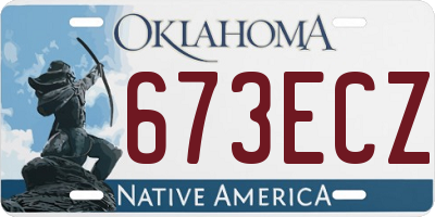 OK license plate 673ECZ