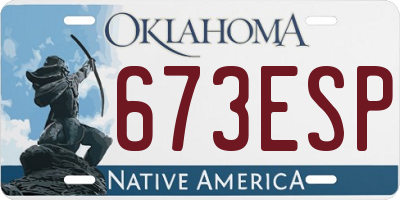 OK license plate 673ESP