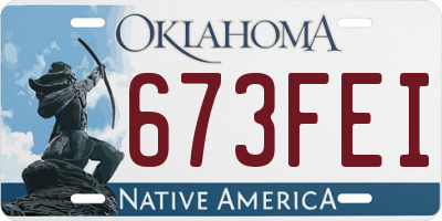 OK license plate 673FEI