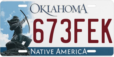 OK license plate 673FEK
