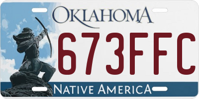 OK license plate 673FFC