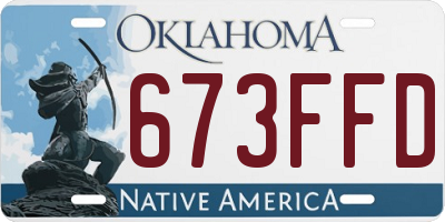 OK license plate 673FFD