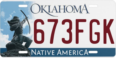 OK license plate 673FGK