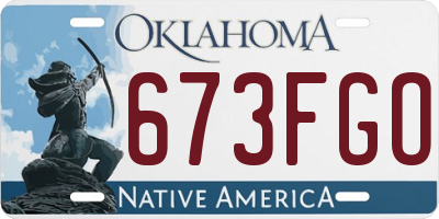 OK license plate 673FGO