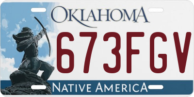 OK license plate 673FGV
