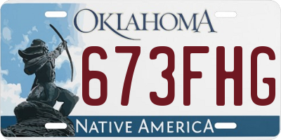OK license plate 673FHG