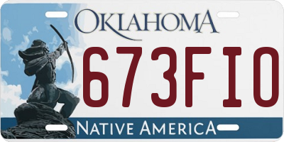 OK license plate 673FIO