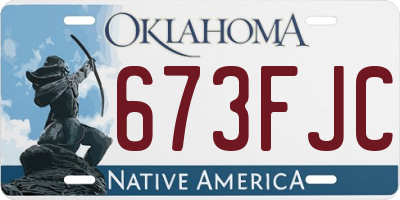 OK license plate 673FJC