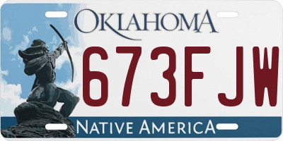 OK license plate 673FJW