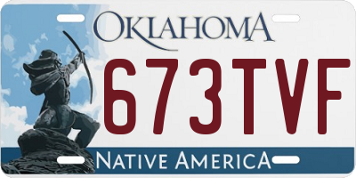 OK license plate 673TVF