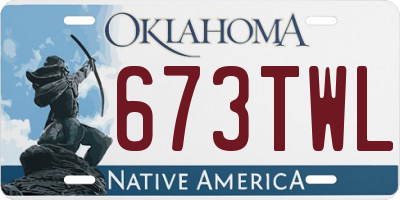 OK license plate 673TWL