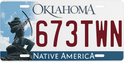 OK license plate 673TWN