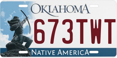 OK license plate 673TWT