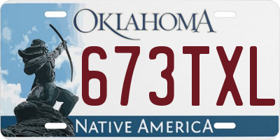 OK license plate 673TXL