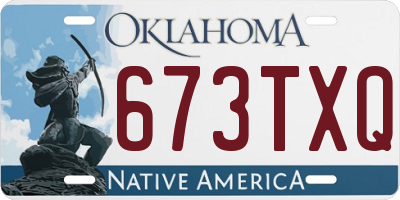 OK license plate 673TXQ
