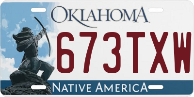OK license plate 673TXW