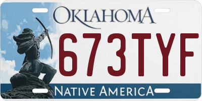 OK license plate 673TYF