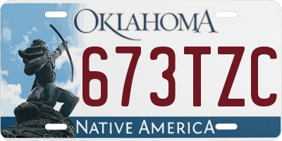 OK license plate 673TZC