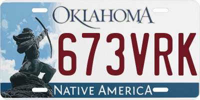 OK license plate 673VRK