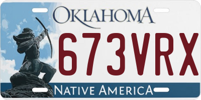 OK license plate 673VRX