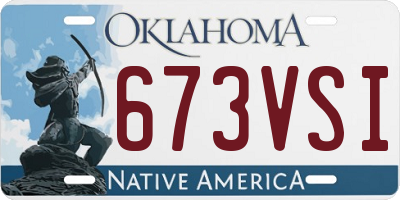 OK license plate 673VSI
