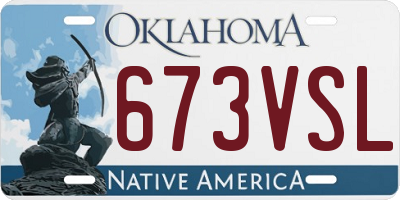 OK license plate 673VSL