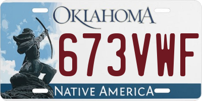 OK license plate 673VWF