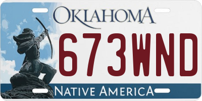 OK license plate 673WND