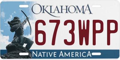 OK license plate 673WPP