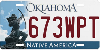 OK license plate 673WPT