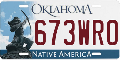 OK license plate 673WRO
