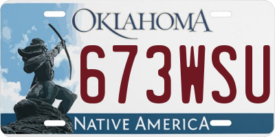 OK license plate 673WSU