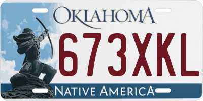 OK license plate 673XKL
