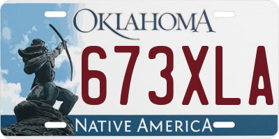 OK license plate 673XLA