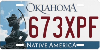 OK license plate 673XPF