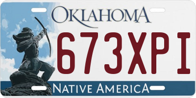 OK license plate 673XPI