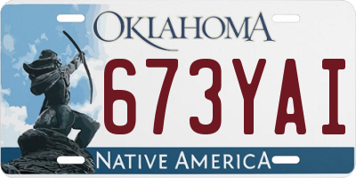 OK license plate 673YAI