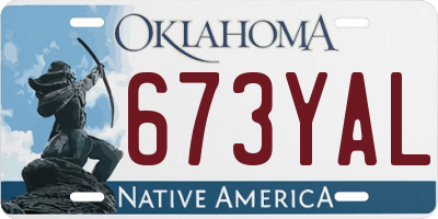 OK license plate 673YAL