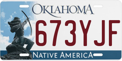 OK license plate 673YJF