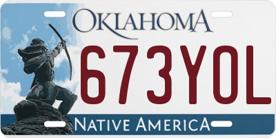 OK license plate 673YOL