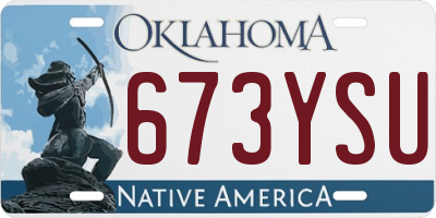 OK license plate 673YSU