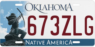OK license plate 673ZLG