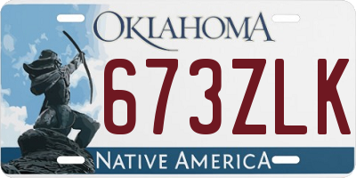 OK license plate 673ZLK