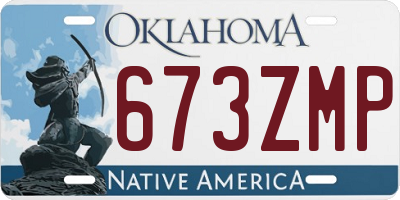 OK license plate 673ZMP