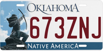 OK license plate 673ZNJ